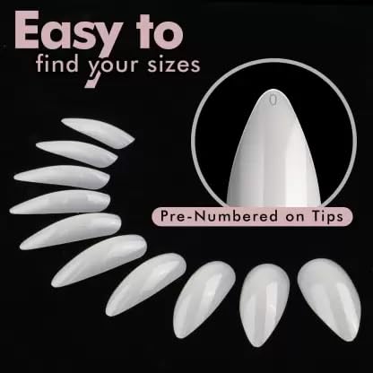 Almond Shaped Artificial Acrylic Nails - 500 Piece