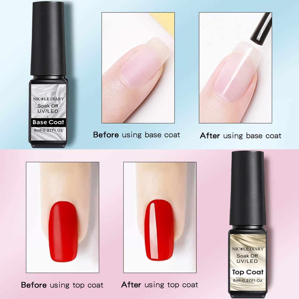 NICOLE DIARY 10ml Base Gel & Top Coat