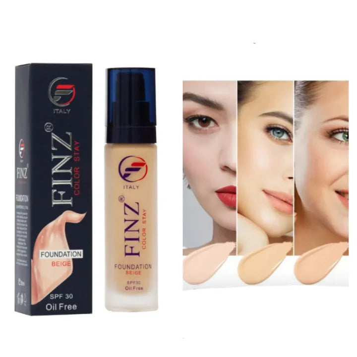 Finz Color Stay Oil Free Liquid Foundation SPF 30- 50 ml