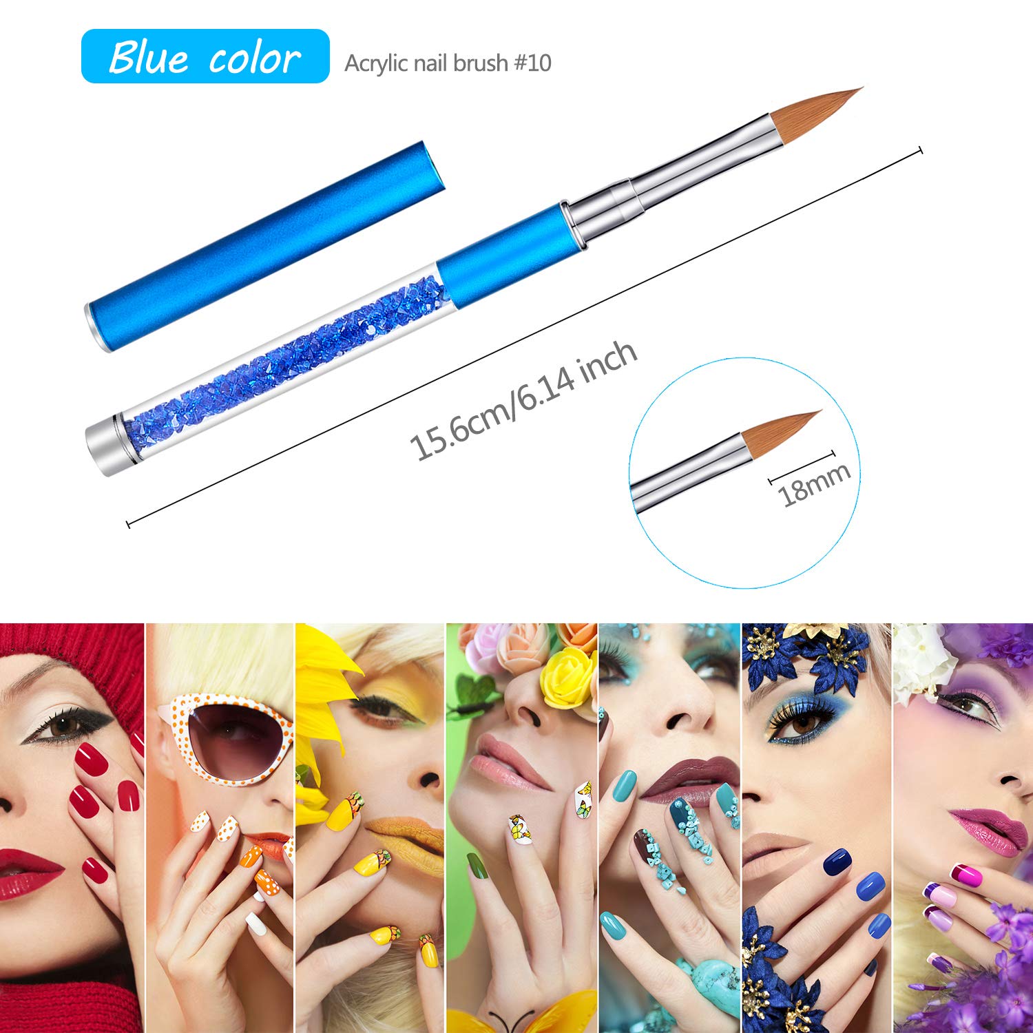 5 Pieces Nail Art Brush Acrylic Nail Brush Set 3D Flower each