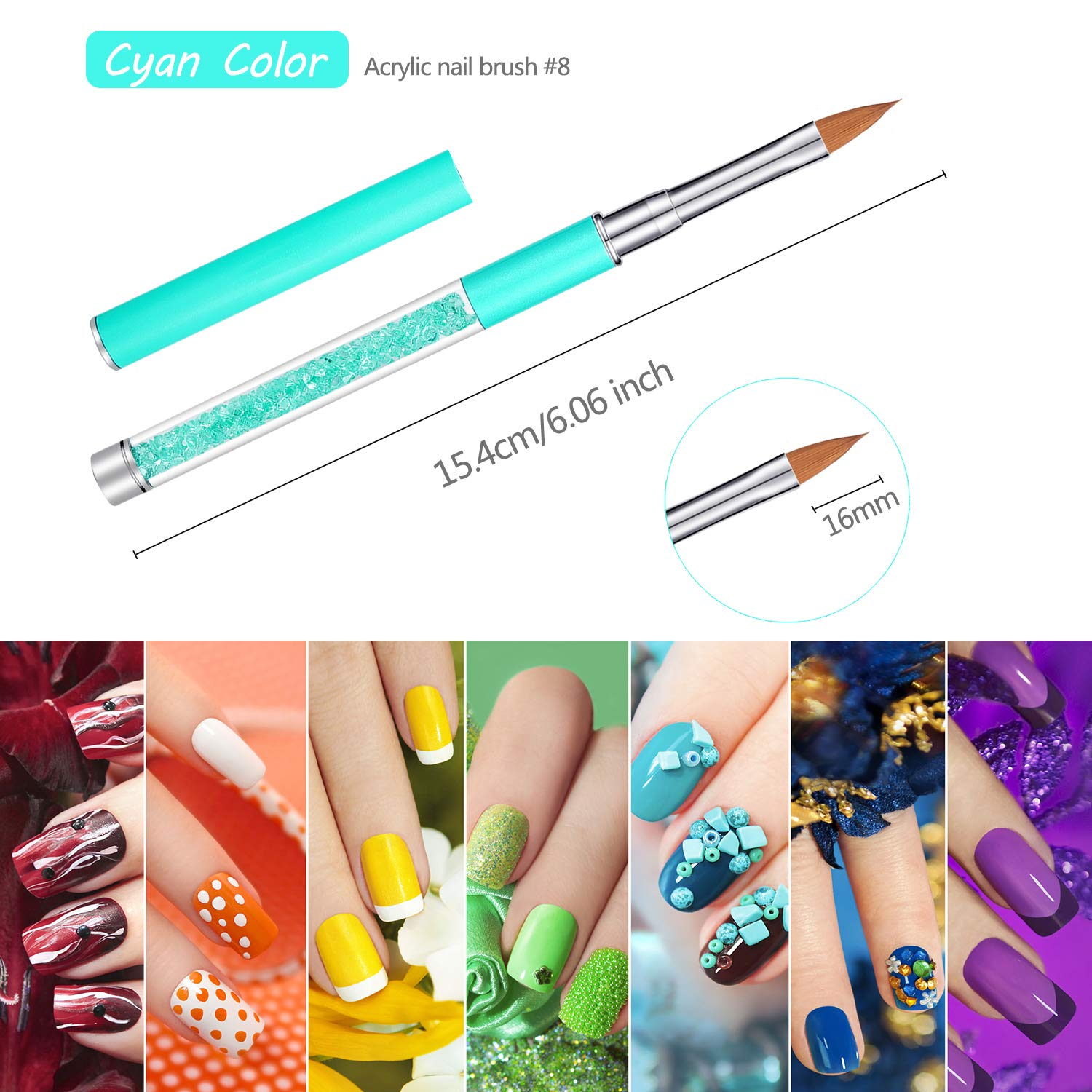 5 Pieces Nail Art Brush Acrylic Nail Brush Set 3D Flower each