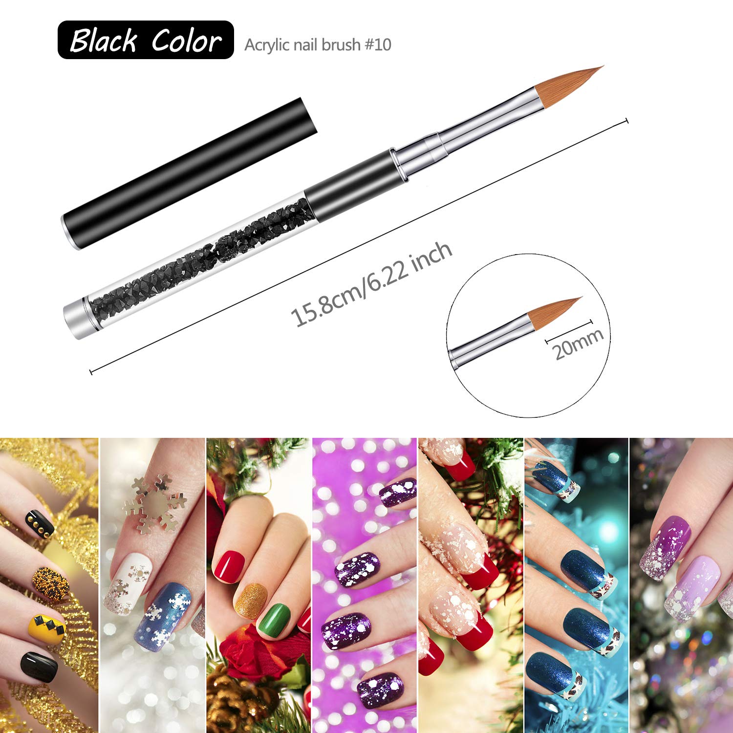 5 Pieces Nail Art Brush Acrylic Nail Brush Set 3D Flower each