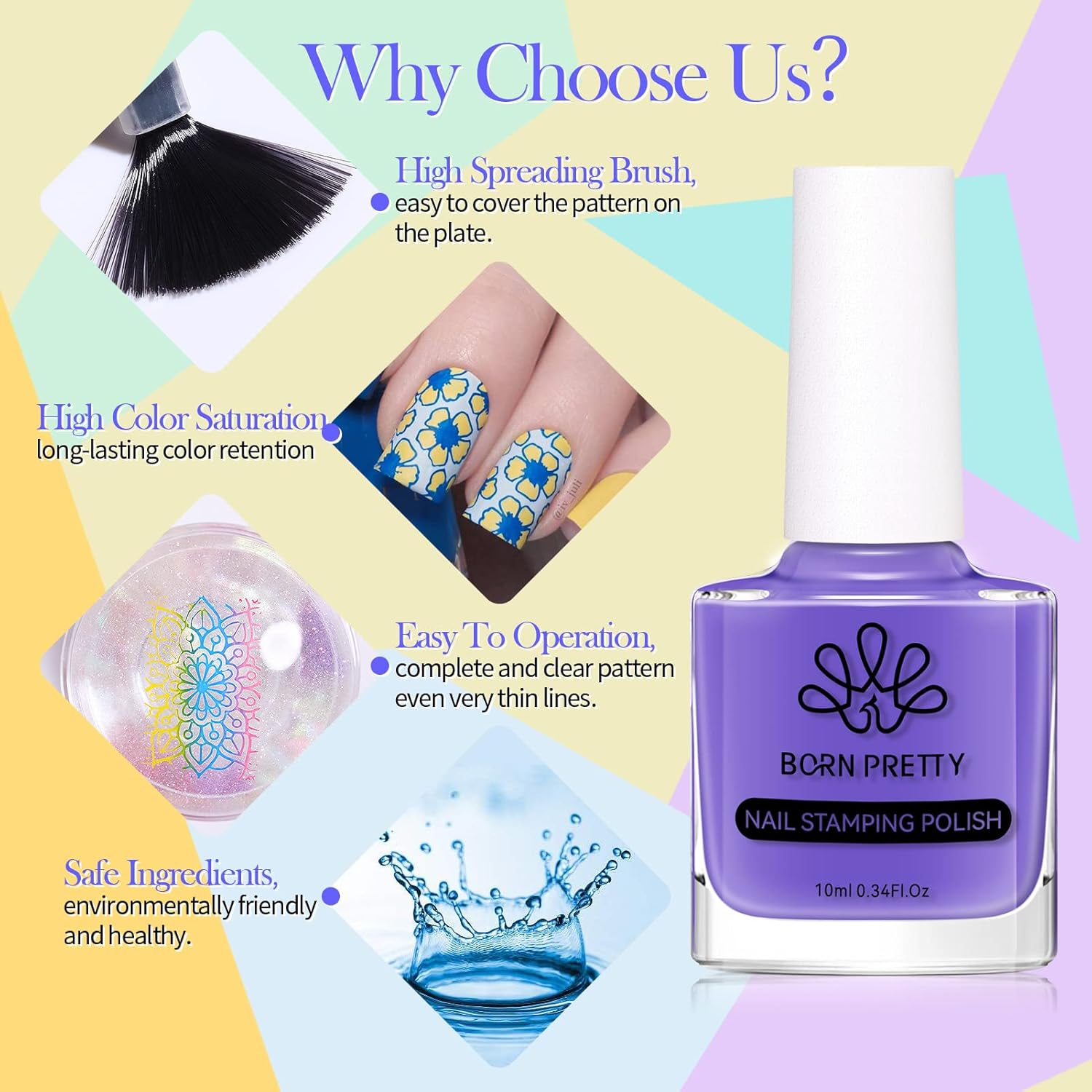 Born Pretty  Stamping Polish Candy Nails Colour Nail Art Plate Printing Polish Lacquer Each