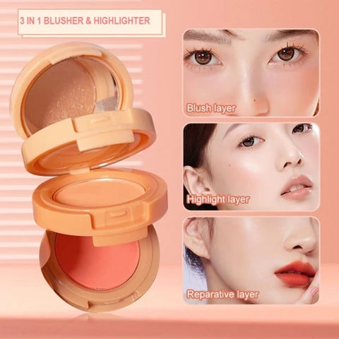 Miss Lara 3‑in‑1 Blush  Highlighter Palette