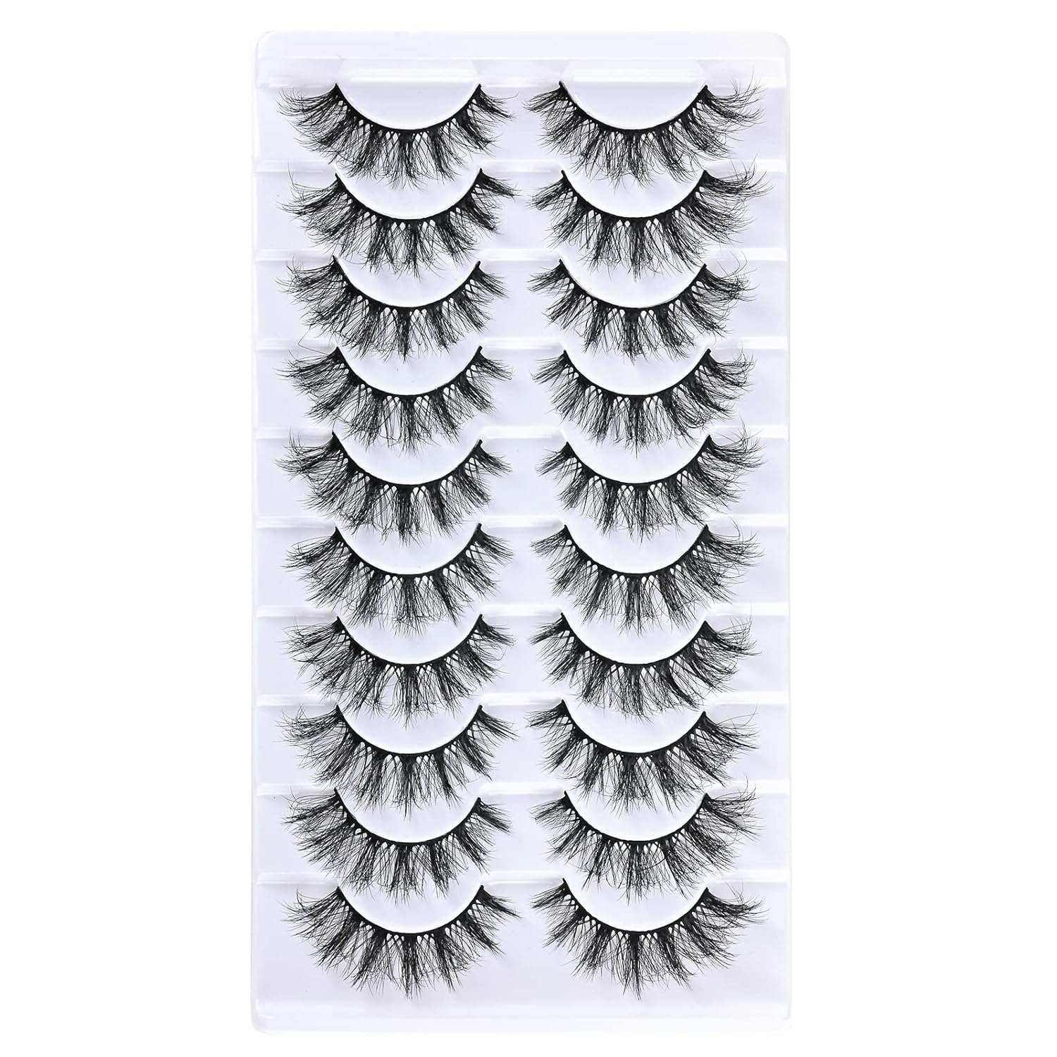 FARRED Cat Eye Lashes False Eyelashes Natural Look 10 Pairs 9‑15 mm