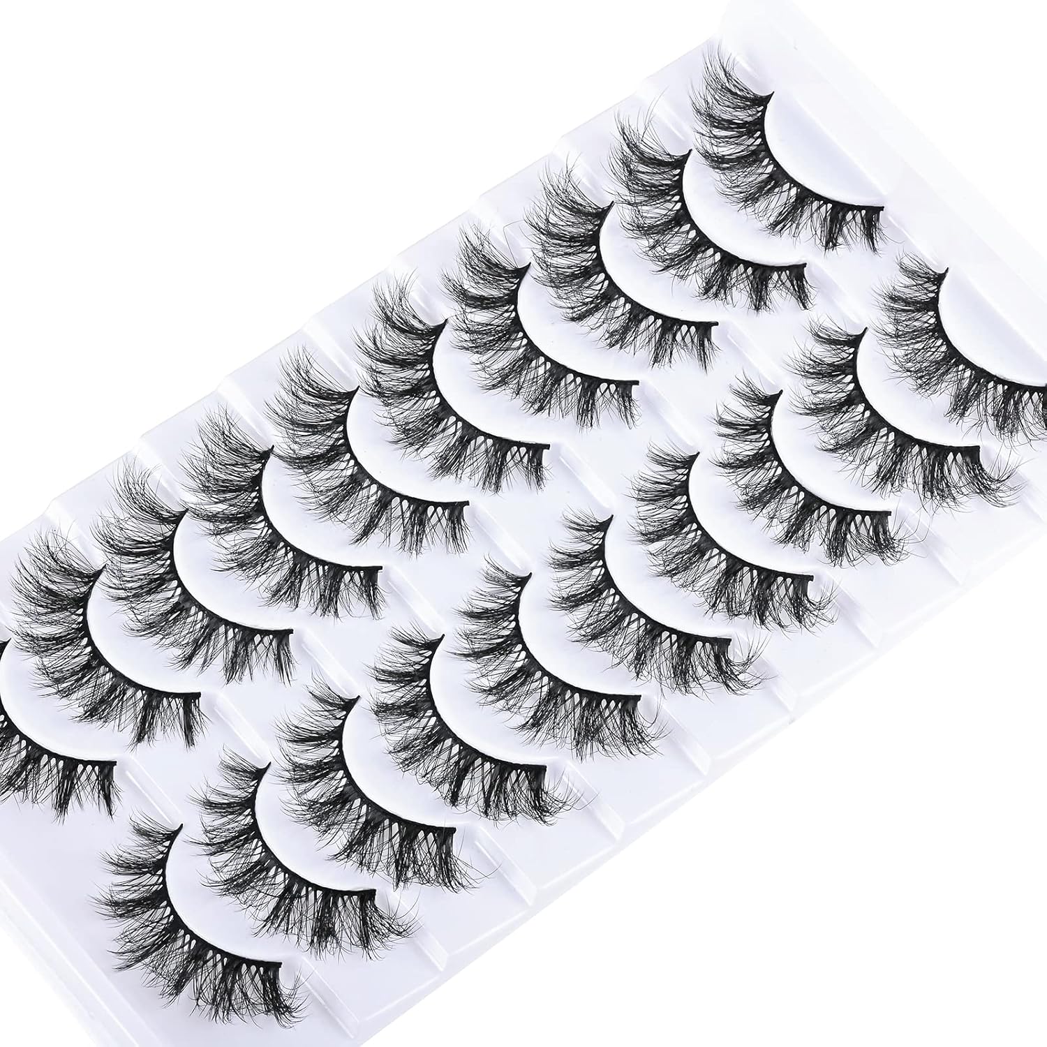 FARRED Cat Eye Lashes False Eyelashes Natural Look 10 Pairs 9‑15 mm