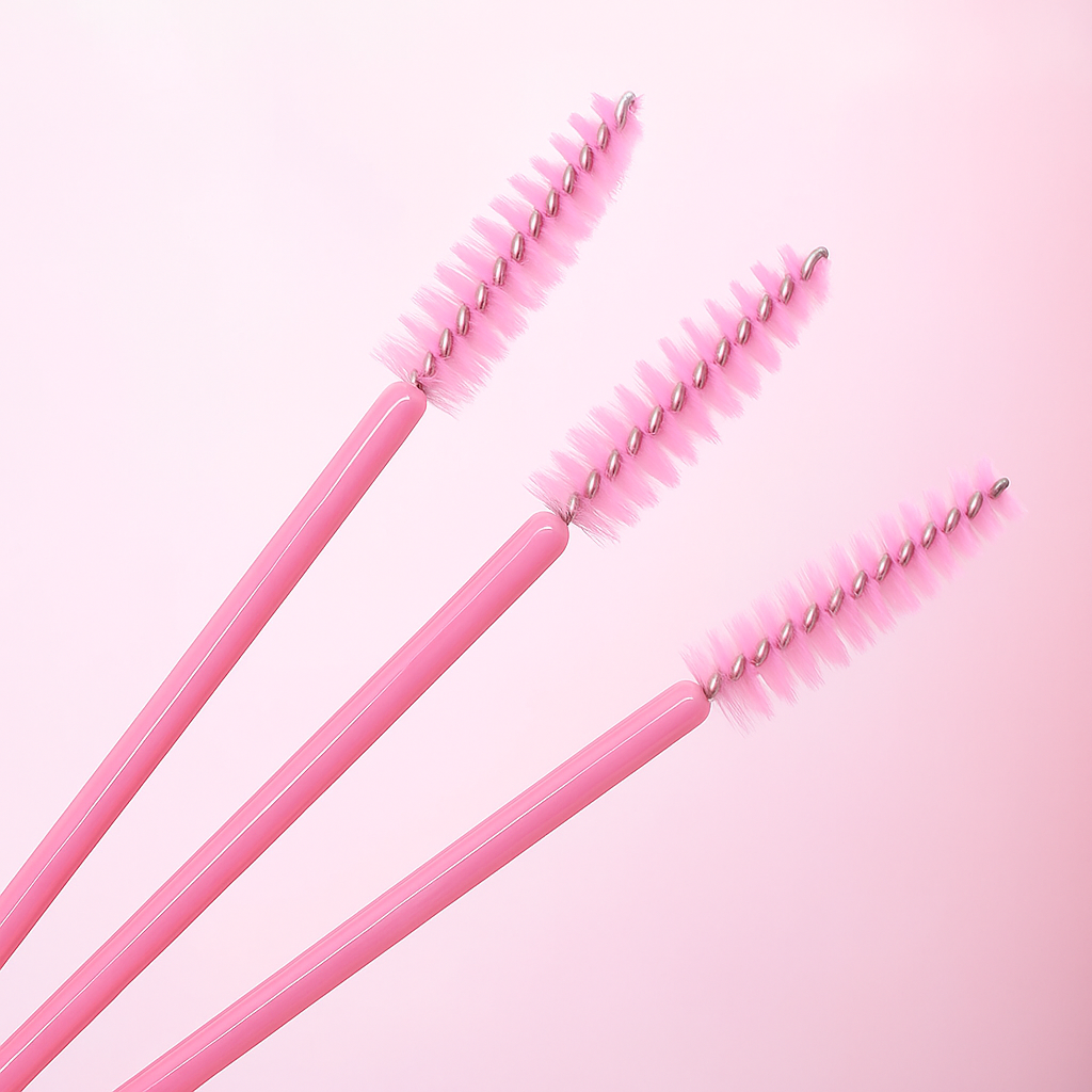 Disposable Baby Pink Eyelash Mascara Brushes Spoolies Extension Wands (Pack Of 5)