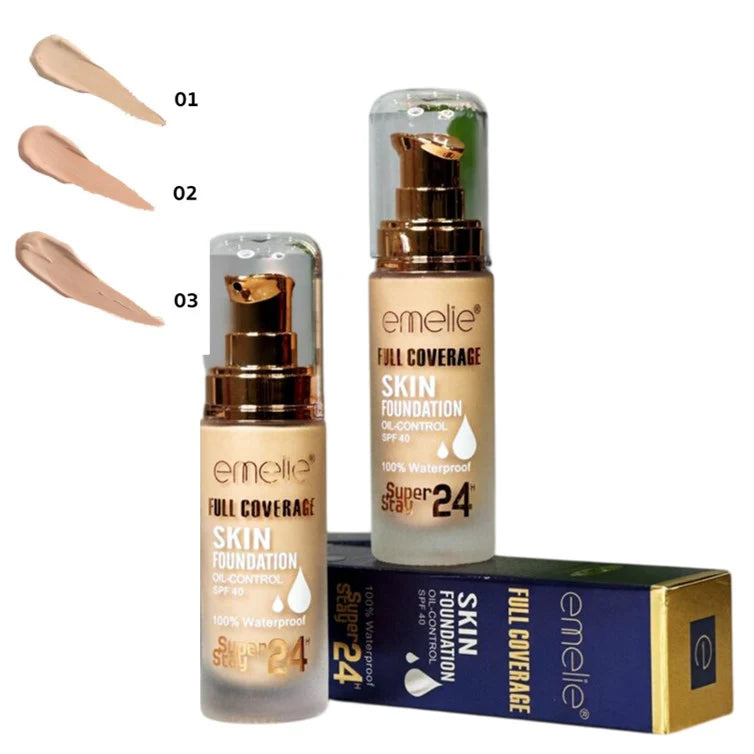 Emelie Full Coverage Skin Foundation Oil Control SPF40 (30ml)
