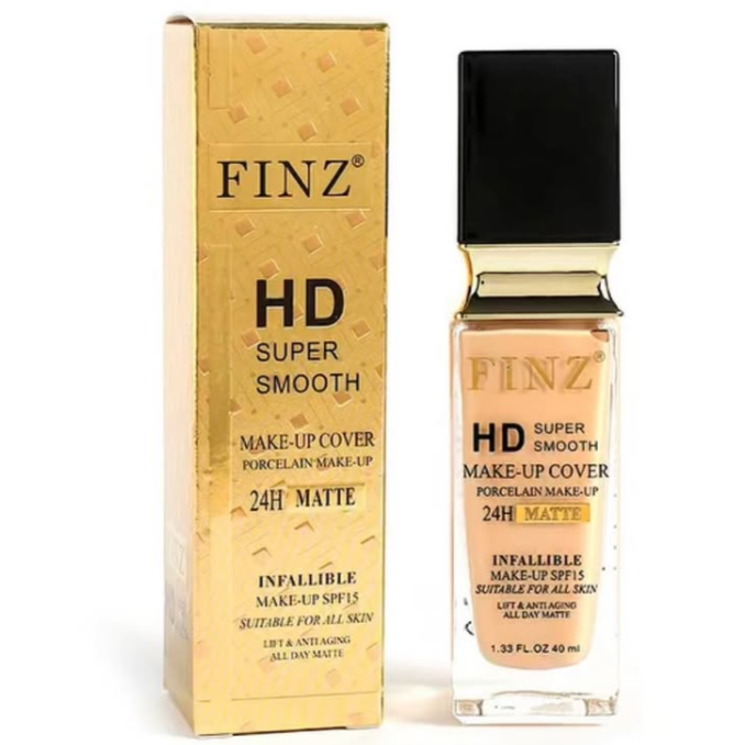FINZ HD Liquid Foundation – Comfort Matte, Long-Lasting, Full Coverage