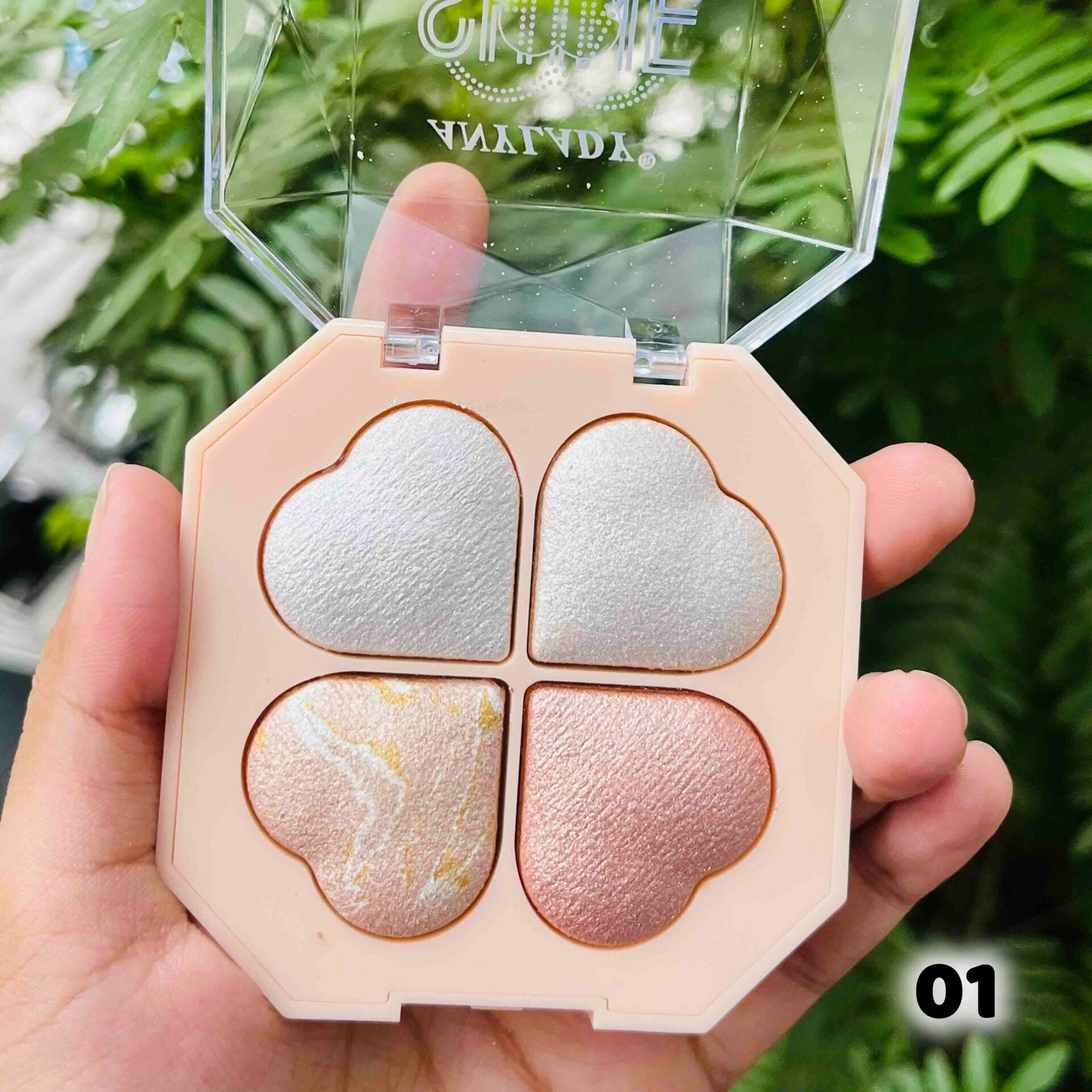 Anylady Baked Highlighter Mini Palette – 4 Shades for Glowing Skin