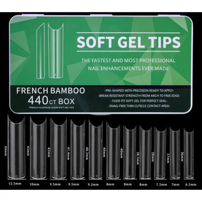 Gel Tips Half Cover French Bamboo – 440