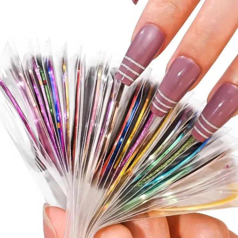 Acrylic Multicolor  Nail Tape (Pack Of 10)