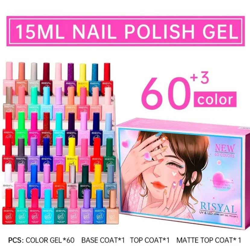 RISYAL 60 Color Gel Nail Polish Set