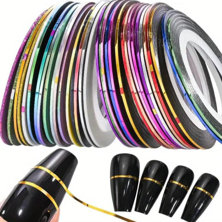 Acrylic Multicolor  Nail Tape (Pack Of 10)