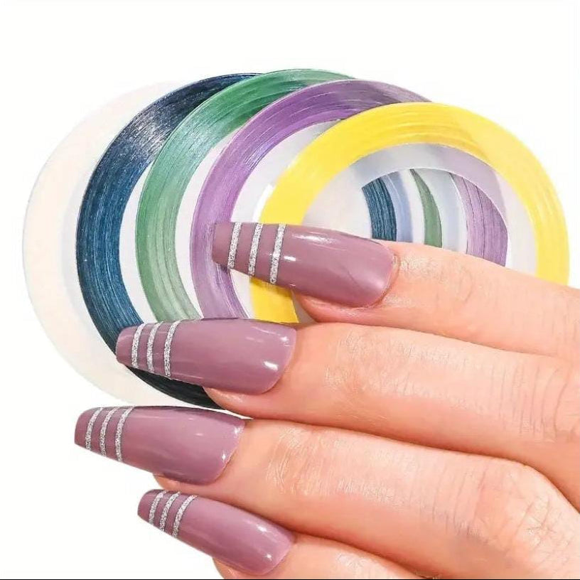 Acrylic Multicolor  Nail Tape (Pack Of 10)