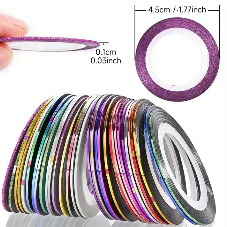 Acrylic Multicolor  Nail Tape (Pack Of 10)