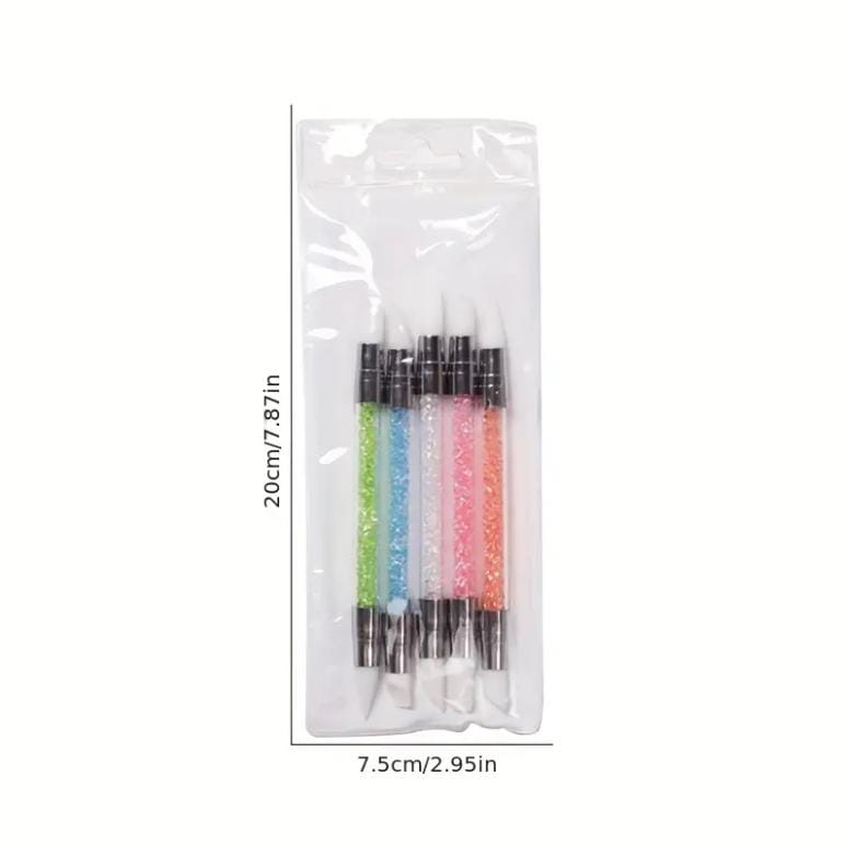 5Pcs Dual-head Nail Art Silicone Brush Sculpture