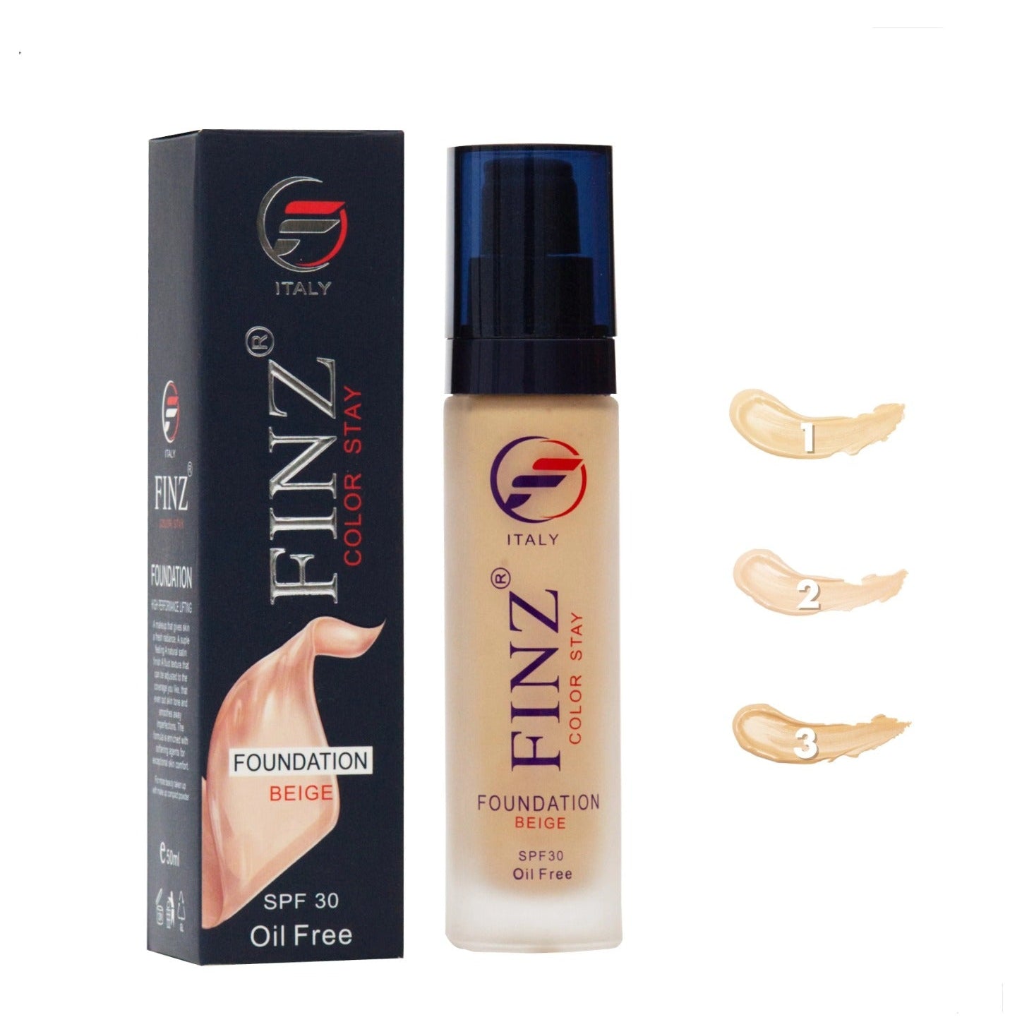 Finz Color Stay Oil Free Liquid Foundation SPF 30- 50 ml