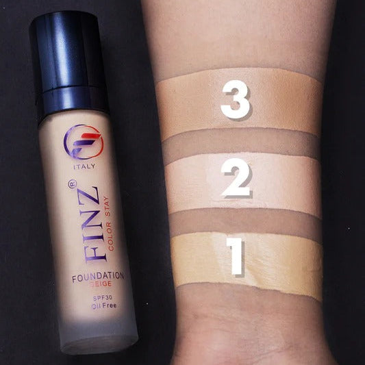 Finz Color Stay Oil Free Liquid Foundation SPF 30- 50 ml